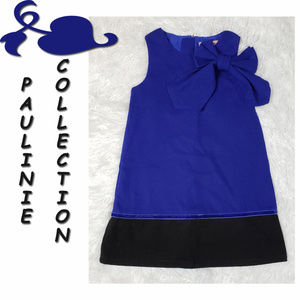 Paulinie Collection Blue & Black Sleeveless Dress Size 4